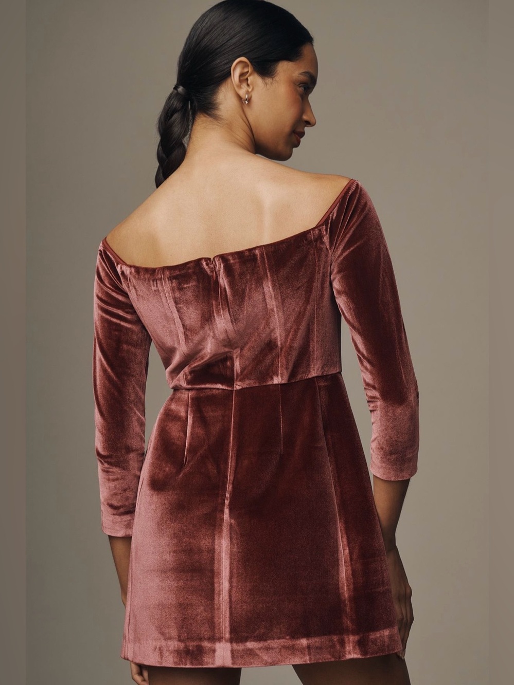 Anthropologie Hutch Long-Sleeve Square-Neck Mini Dress NWT - Picture 3 of 6